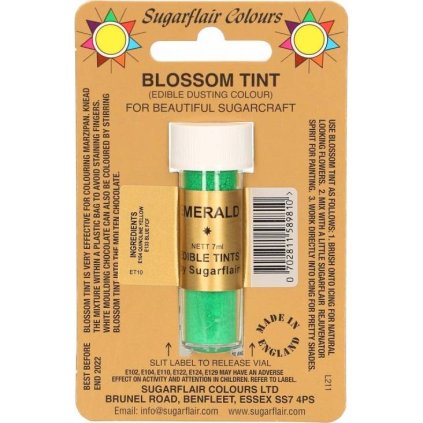 Jedlá prachová barva emerald 7ml - Sugarflair  | Skvělé pro Váš domácí dort