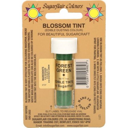 Jedlá prachová barva forest green 7ml - Sugarflair  | Skvělé pro Váš domácí dort