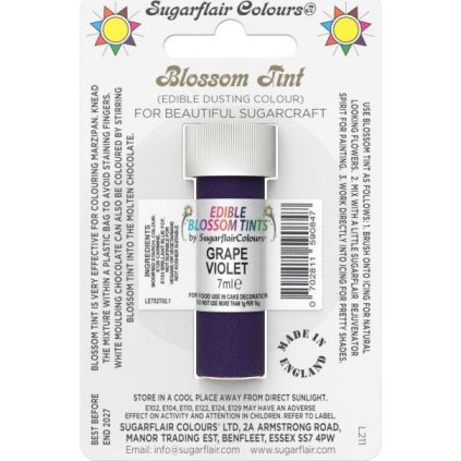 Jedlá prachová barva grape violet 7ml - Sugarflair  | Skvělé pro Váš domácí dort