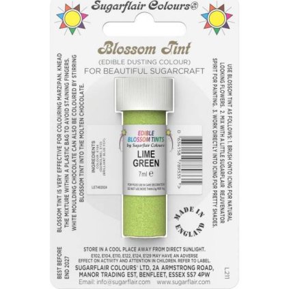 Jedlá prachová barva lime green 7ml - Sugarflair  | Skvělé pro Váš domácí dort