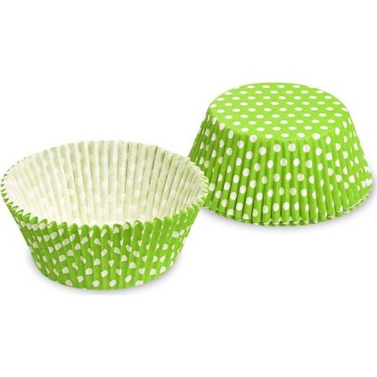 Cukrářský košíček bílo žlutozelený s puntíky 50x30mm 40ks - Wimex  | Cukrářské potřeby