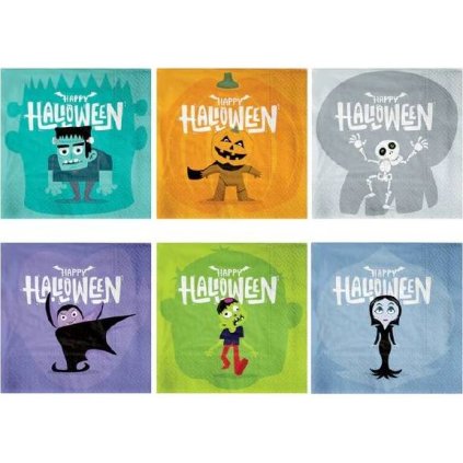 Papírové ubrousky Halloween 12ks 33x33cm - Party Pal  | Cukrářské potřeby