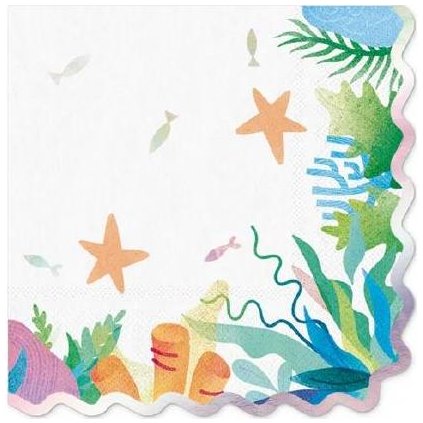 Papírové ubrousky oceán 10ks 33x33cm - Party Pal  | Cukrářské potřeby