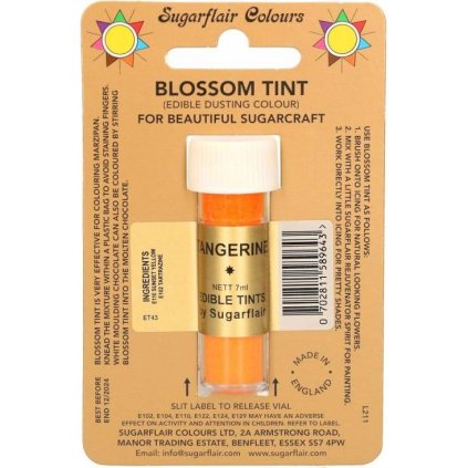 Jedlá prachová barva tangerine 7ml - Sugarflair  | Skvělé pro Váš domácí dort