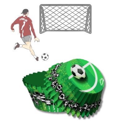 Papírové košíčky na muffiny 50ks | Fotbal
