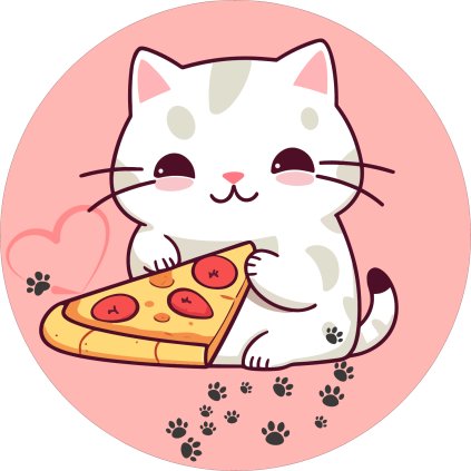 Jedlý papír kočička a pizza