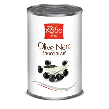 Olivy černé bez pecek, Robo 4,1 kg/plechovka