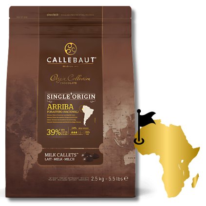 Tmavá mléčná belgická čokoláda 2,5 kg Arriba 39%