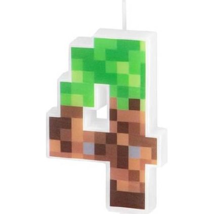 Svíčka minecraft 7cm číslo 4 - Party Pal  | Cukrářské potřeby