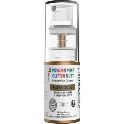 Třpytky v rozprašovači flash gold 10g - Sugarflair  | Skvělé pro Váš domácí dort