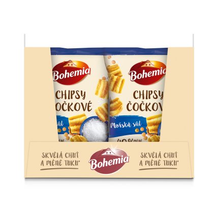 KARTON - Bohemia Čočkové chipsy mořská sůl 65 g x 10 ks