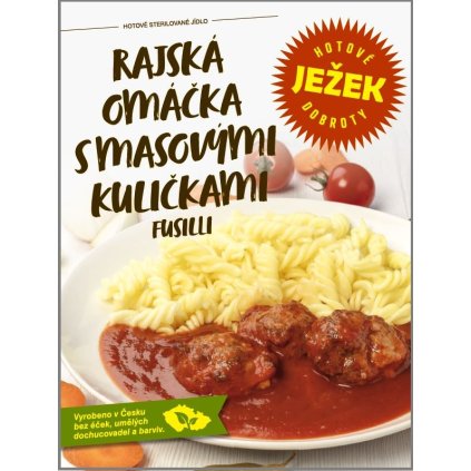 Ježkovy krabičky Rajská omáčka s masovými kuličkami, Fusilli 450 g