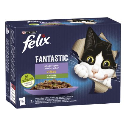 felix Fantastic Kapsička pro kočky hovězí / kuřecí / losos / pstruh 12 x 85 g