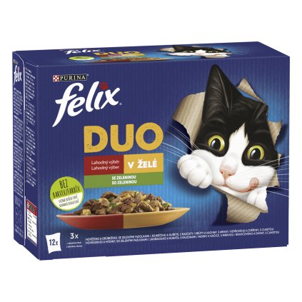 felix Fantastic Duo Kapsy pro kočky lahodný výběr v želé se zeleninou 12 x 85 g