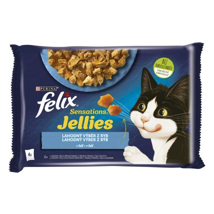 felix Sensations Jellies Kapsy pro kočky losos + treska 4 x 85 g