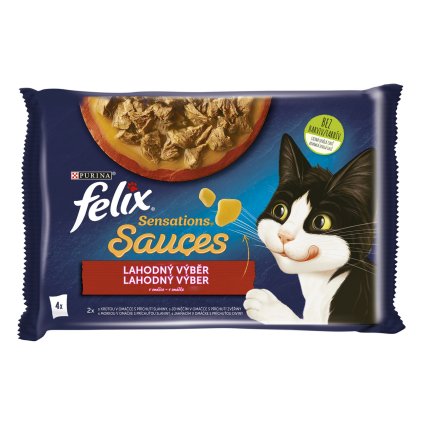 felix Sensations Sauces Kapsička pro kočky krůta + jehněčí 4 x 85 g
