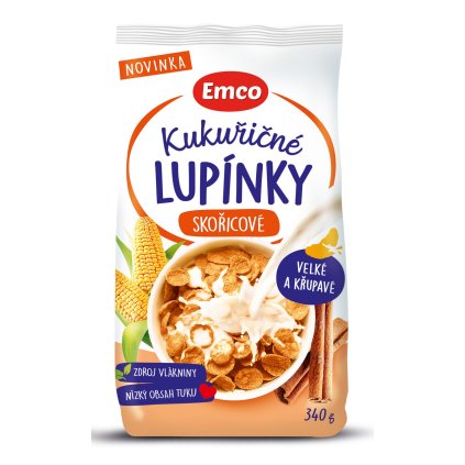 Emco Kukuřičné lupínky skořice 340 g