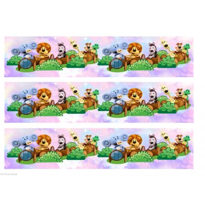 personalised ra ra the noisy lion edible cake ribbon border on icing paper 162337 p