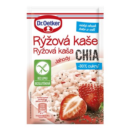 Dr. Oetker Rýžová kaše Chia/ Jahody bez lepku 50 g