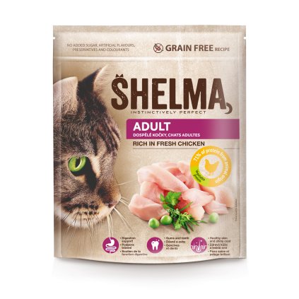 SHELMA Krmivo pro kočky Adult kuřecí 750 g