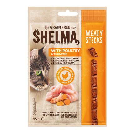 SHELMA Meaty Sticks Snack s drůbežím 15 g