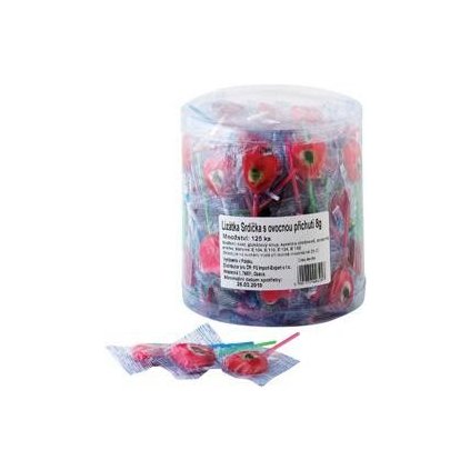 Lízátka Srdíčka s ovocnou příchutí 125 x 8 g