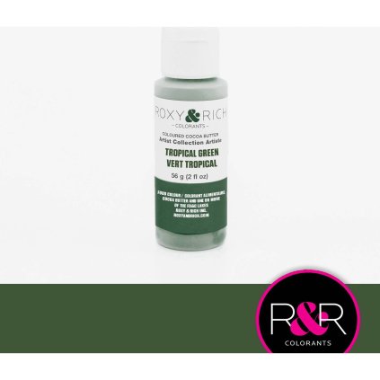 Kakaové máslo barevné 56g tropical green - Roxy and Rich  | Skvělé pro Váš domácí dort