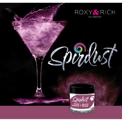 Metalická barva do nápojů Spirdust fialová 1,5g - Roxy and Rich  | Skvělé pro Váš domácí dort