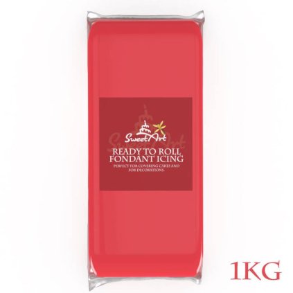 Fondán na dort SweetArt Coral Red vanilkový (1 kg) ▹