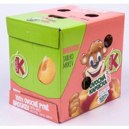 KUBÍK 100 % ovoce broskev 12 x 100 g