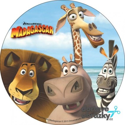 Jedlý papír  MADAGASCAR (● velikost průměr 20 cm ☝, ● materiál FONDÁNOVÝ DECORLIST ✴️)