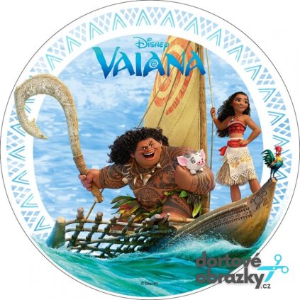 Jedlý papír  ODVÁŽNÁ VAIANA (● velikost průměr 20 cm ☝, ● materiál FONDÁNOVÝ DECORLIST ✴️)