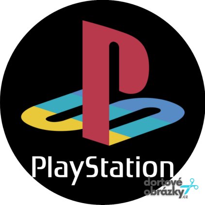Jedlý papír  PLAYSTATION - ZNAK (● velikost průměr 20 cm ☝, ● materiál FONDÁNOVÝ DECORLIST ✴️)