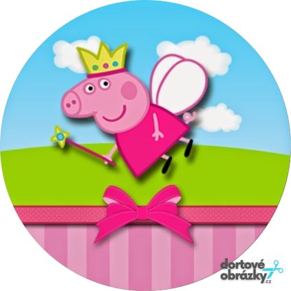 Jedlý papír  PRASÁTKO PEPPA (● velikost průměr 20 cm ☝, ● materiál FONDÁNOVÝ DECORLIST ✴️)