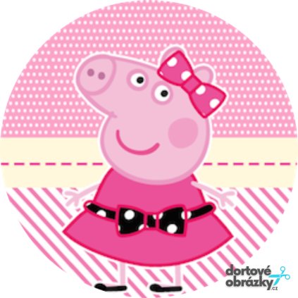 Jedlý papír  PRASÁTKO PEPPA (● velikost průměr 20 cm ☝, ● materiál FONDÁNOVÝ DECORLIST ✴️)