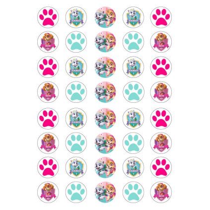 Jedlý papír PAW PATROL na cupcakes (● materiál FONDÁNOVÝ DECORLIST ✴️)