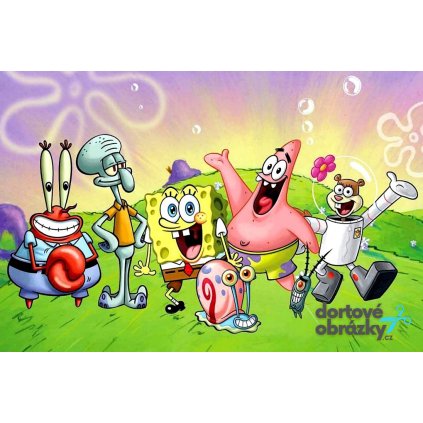 Jedlý papír  SPONGEBOB (● velikost formát A4 (25x20cm) ☝, ● materiál FONDÁNOVÝ DECORLIST ✴️)