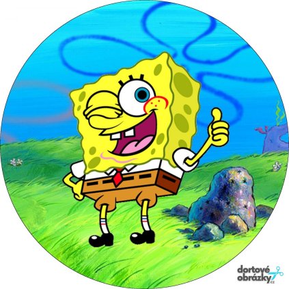 Jedlý papír  SPONGEBOB (● velikost průměr 20 cm ☝, ● materiál FONDÁNOVÝ DECORLIST ✴️)