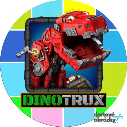 Jedlý papír  DINOTRUX (● velikost průměr 20 cm ☝, ● materiál FONDÁNOVÝ DECORLIST ✴️)