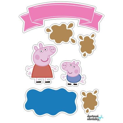 Jedlý papír  PRASÁTKO PEPPA (● velikost formát A4 (25x20cm) ☝, ● materiál FONDÁNOVÝ DECORLIST ✴️)