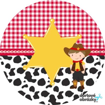 Jedlý papír  SHERIFF (● velikost průměr 20 cm ☝, ● materiál FONDÁNOVÝ DECORLIST ✴️)