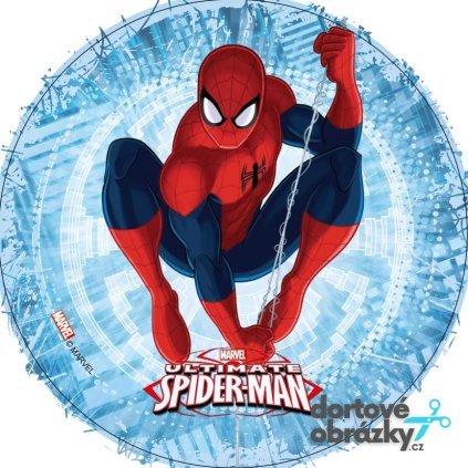Jedlý papír  SPIDERMAN (● velikost průměr 20 cm ☝, ● materiál FONDÁNOVÝ DECORLIST ✴️)