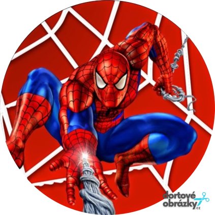 Jedlý papír  SPIDERMAN (● velikost průměr 20 cm ☝, ● materiál FONDÁNOVÝ DECORLIST ✴️)