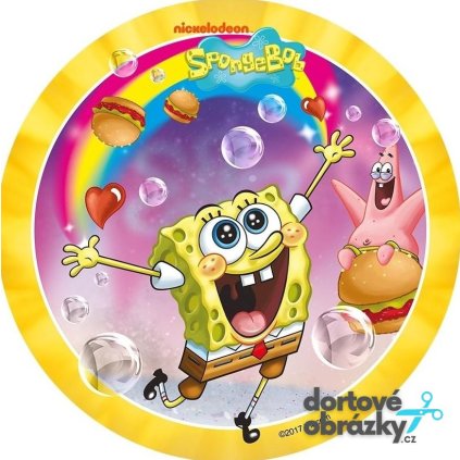 Jedlý papír  SPONGEBOB (● velikost průměr 20 cm ☝, ● materiál FONDÁNOVÝ DECORLIST ✴️)