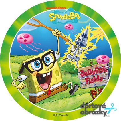 Jedlý papír  SPONGEBOB (● velikost průměr 20 cm ☝, ● materiál FONDÁNOVÝ DECORLIST ✴️)