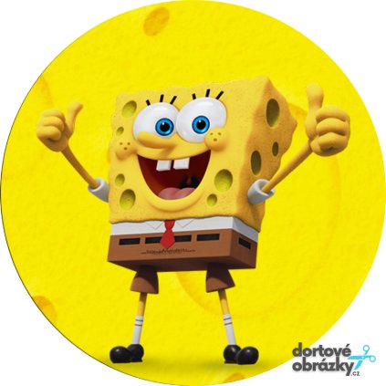 Jedlý papír  SPONGEBOB (● velikost průměr 20 cm ☝, ● materiál FONDÁNOVÝ DECORLIST ✴️)