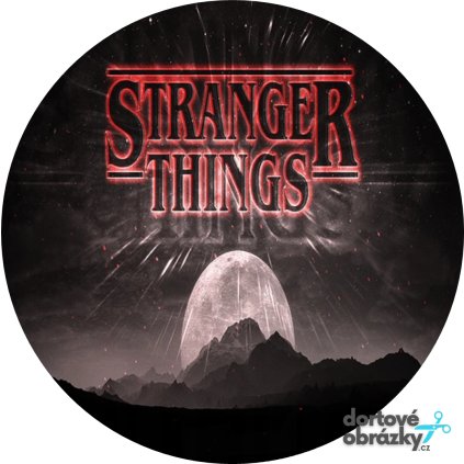 Jedlý papír  STRANGER THINGS (● velikost průměr 20 cm ☝, ● materiál FONDÁNOVÝ DECORLIST ✴️)