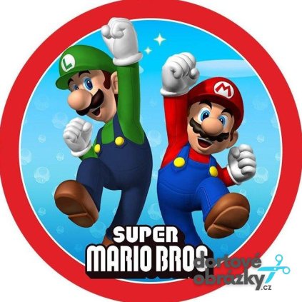 Jedlý papír  SUPER MARIO (● velikost průměr 20 cm ☝, ● materiál FONDÁNOVÝ DECORLIST ✴️)