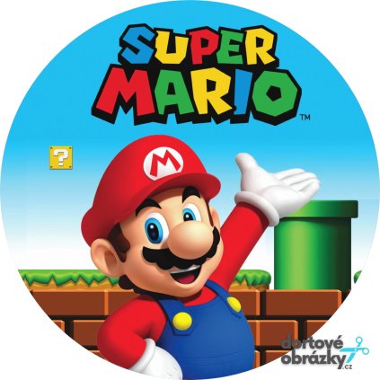 Jedlý papír  SUPER MARIO (● velikost průměr 20 cm ☝, ● materiál FONDÁNOVÝ DECORLIST ✴️)