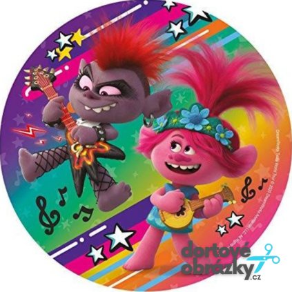 Jedlý papír  TROLLOVÉ (● velikost průměr 20 cm ☝, ● materiál FONDÁNOVÝ DECORLIST ✴️)